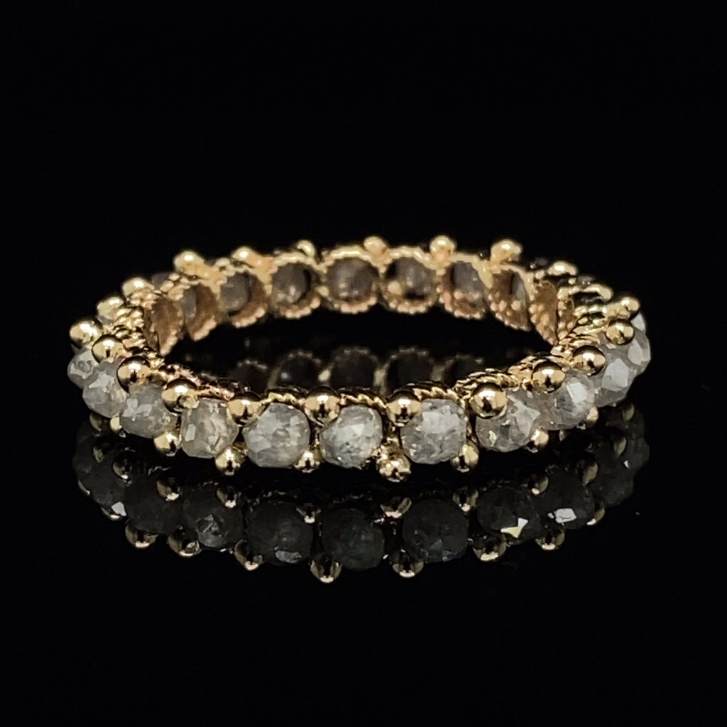 Myriam Oude Vrielink - 14k Yellow Gold Light Grey Rope Diamond Ring - DESIGNYARD, Dublin Ireland.