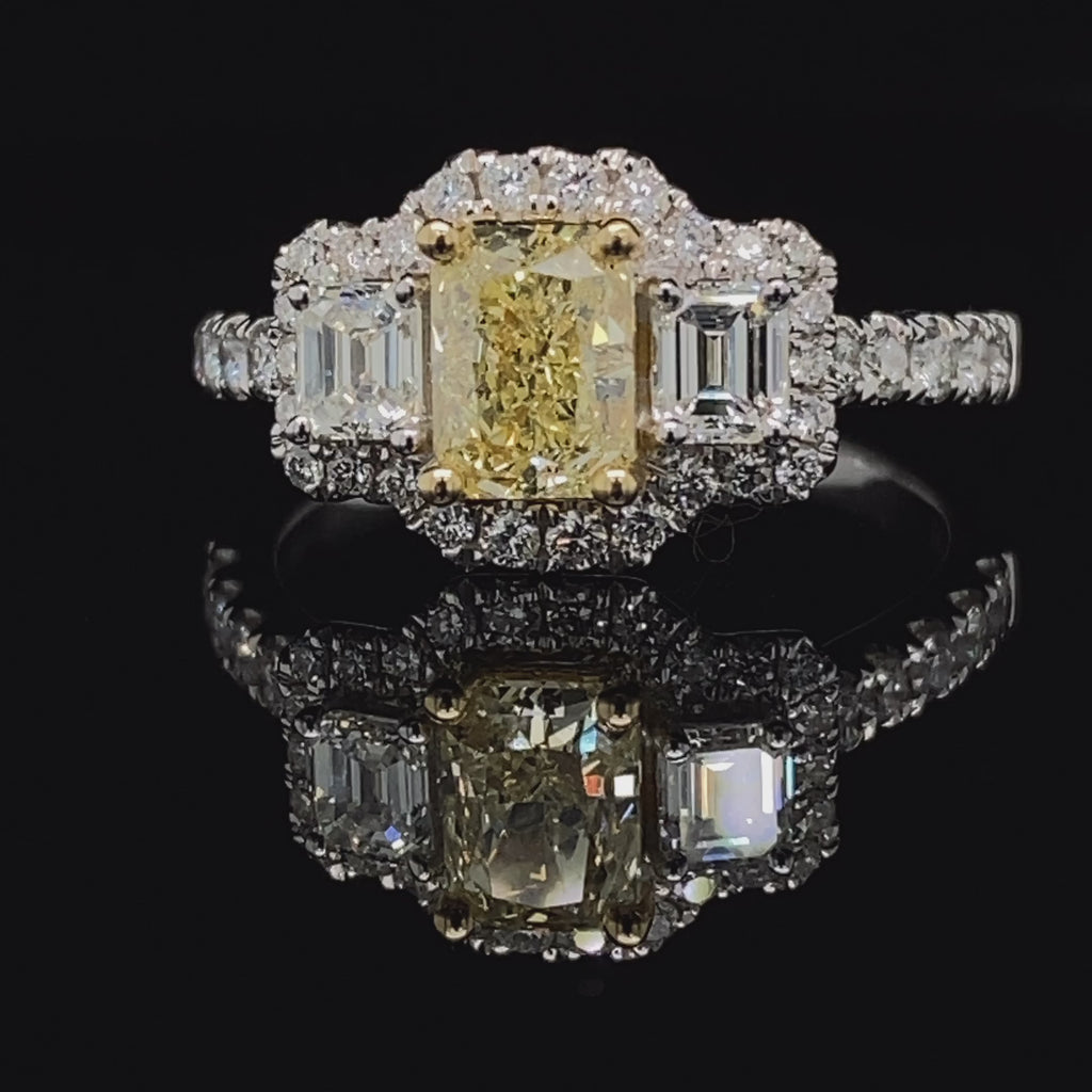 Ronan Campbell - 18k White Yellow Gold Yellow Diamond Ring - DESIGNYARD, Dublin Ireland.