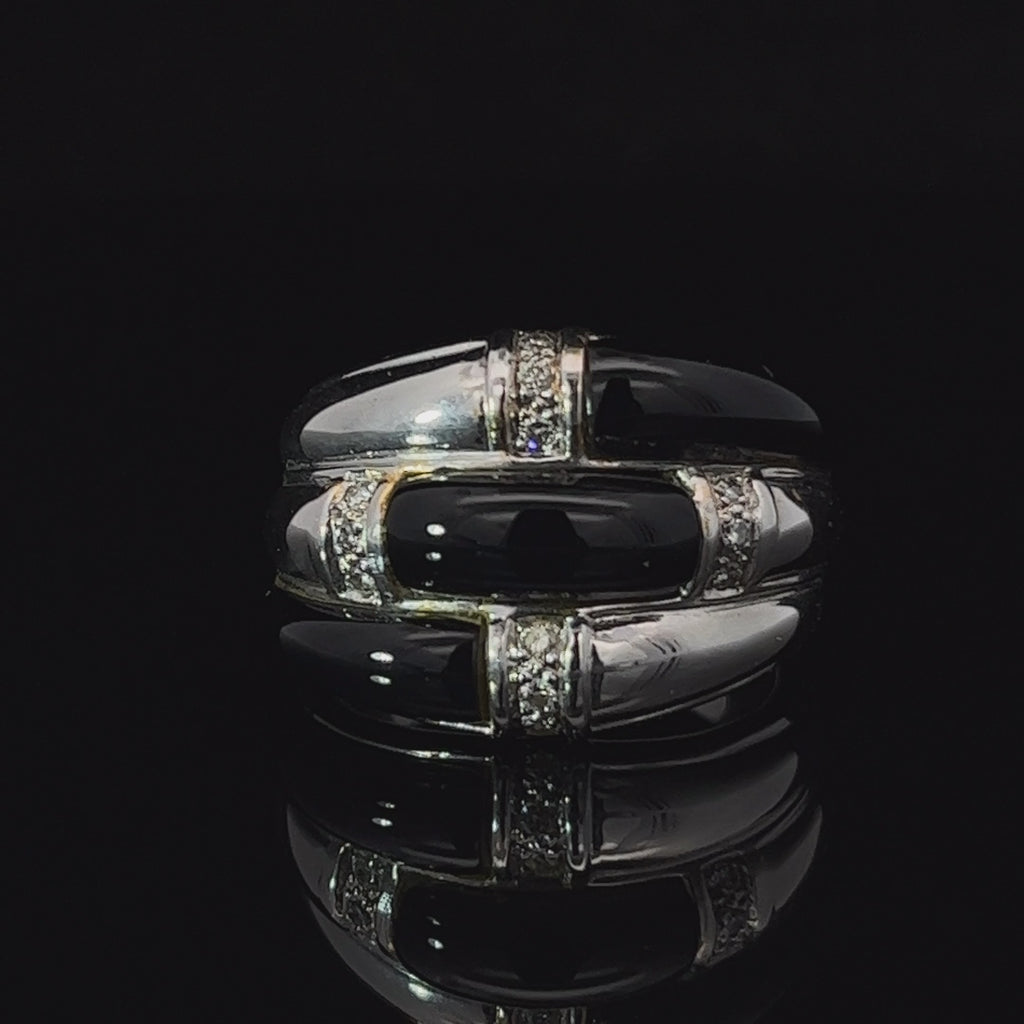 onyx diamond herve coulon statement ring designyard curated vintage design dublin ireland
