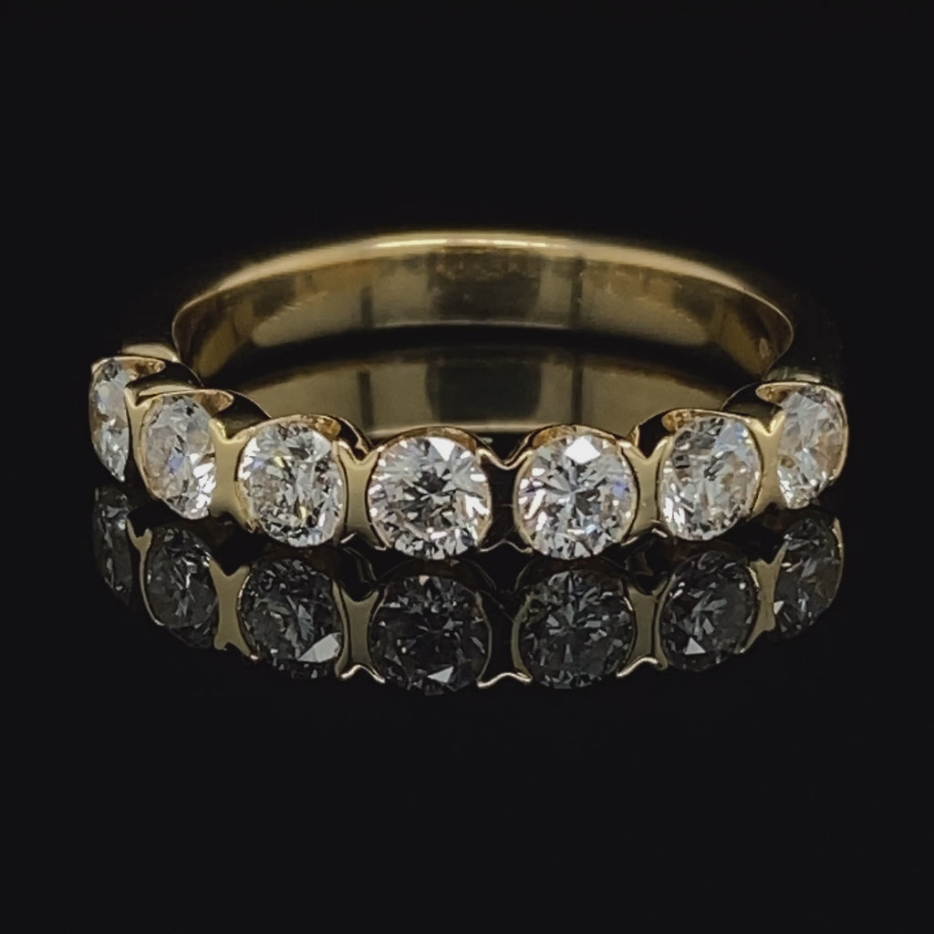 Ronan Campbell - 18k Yellow Gold Seven Diamond Ring - DESIGNYARD, Dublin Ireland.