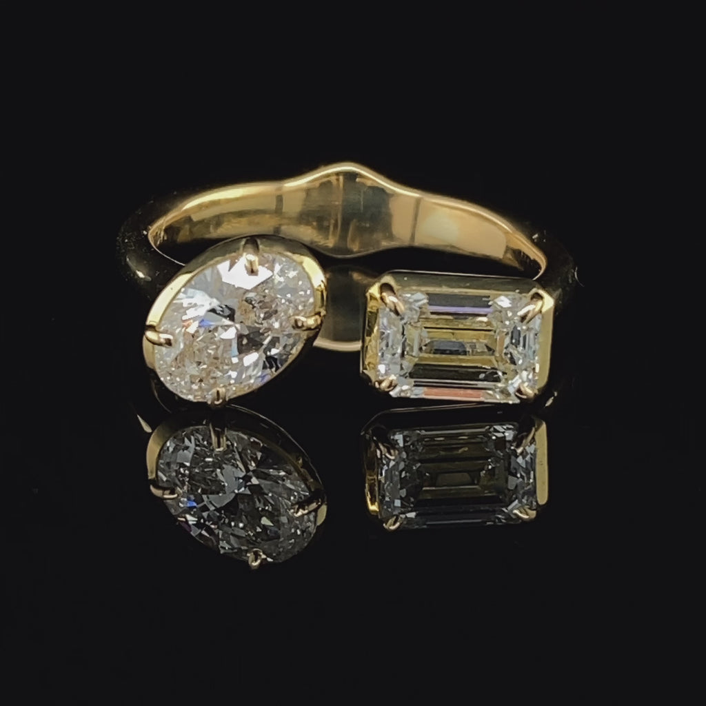 Ronan Campbell - 18k Yellow Gold Toi et Moi Diamond Engagement Ring - DESIGNYARD, Dublin Ireland.