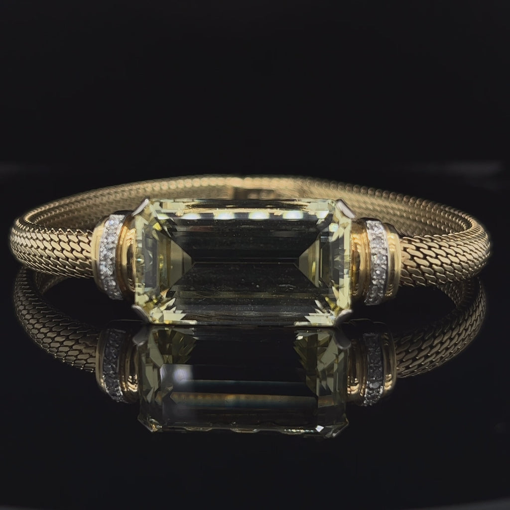 DesignYard - 14k Yellow white Gold Beryl Diamond Bracelet - DESIGNYARD, Dublin Ireland.