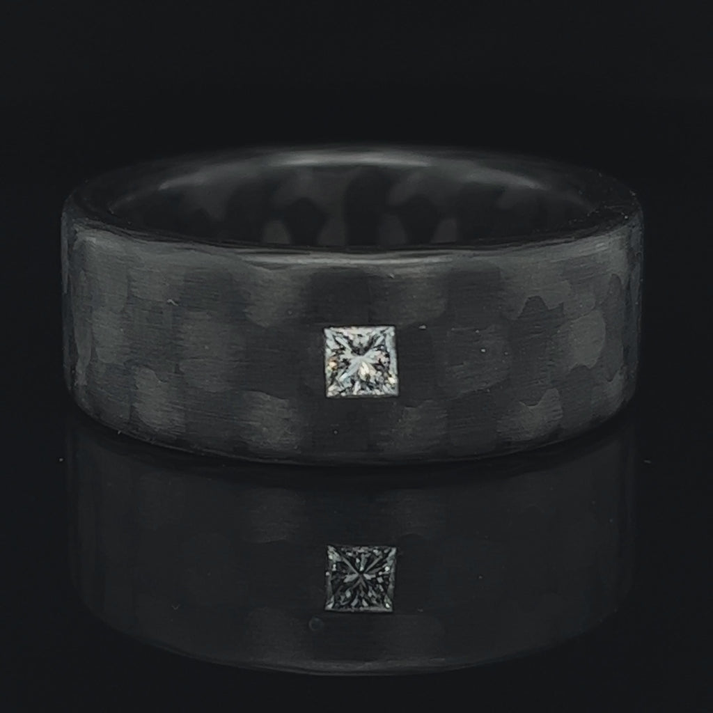 Anne Cohen C6 - Carbon Princess Diamond Ring - DESIGNYARD, Dublin Ireland.