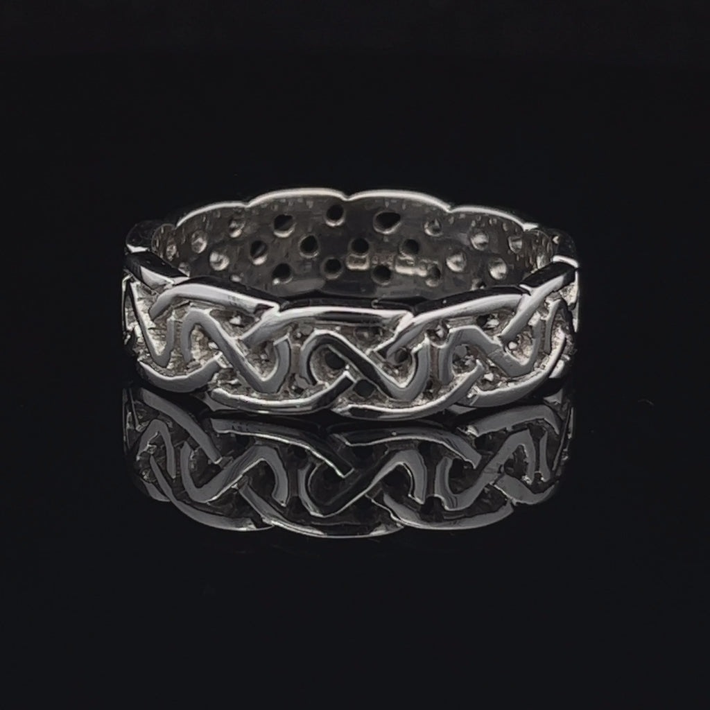14k  white gold celtic knot mens wedding ring designyard jewellery gallery dublin ireland