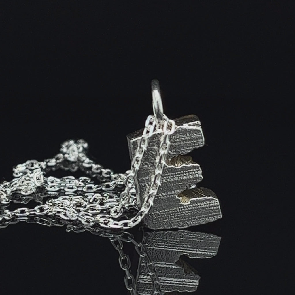 Xavier Lafford - Sterling Silver Chunky E Pendant - DESIGNYARD, Dublin Ireland.