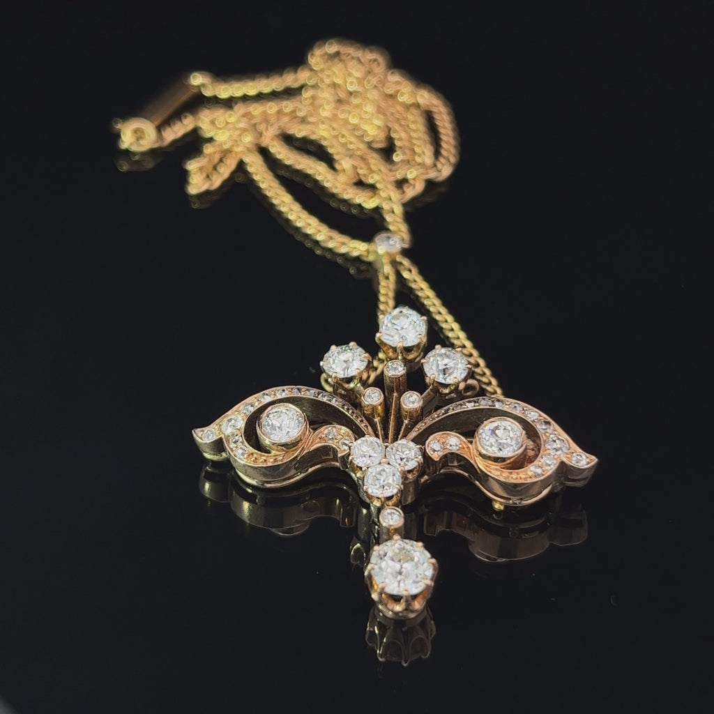 victorian yellow gold diamond necklace brooch designyard curated vintage jewellery collection dublin ireland