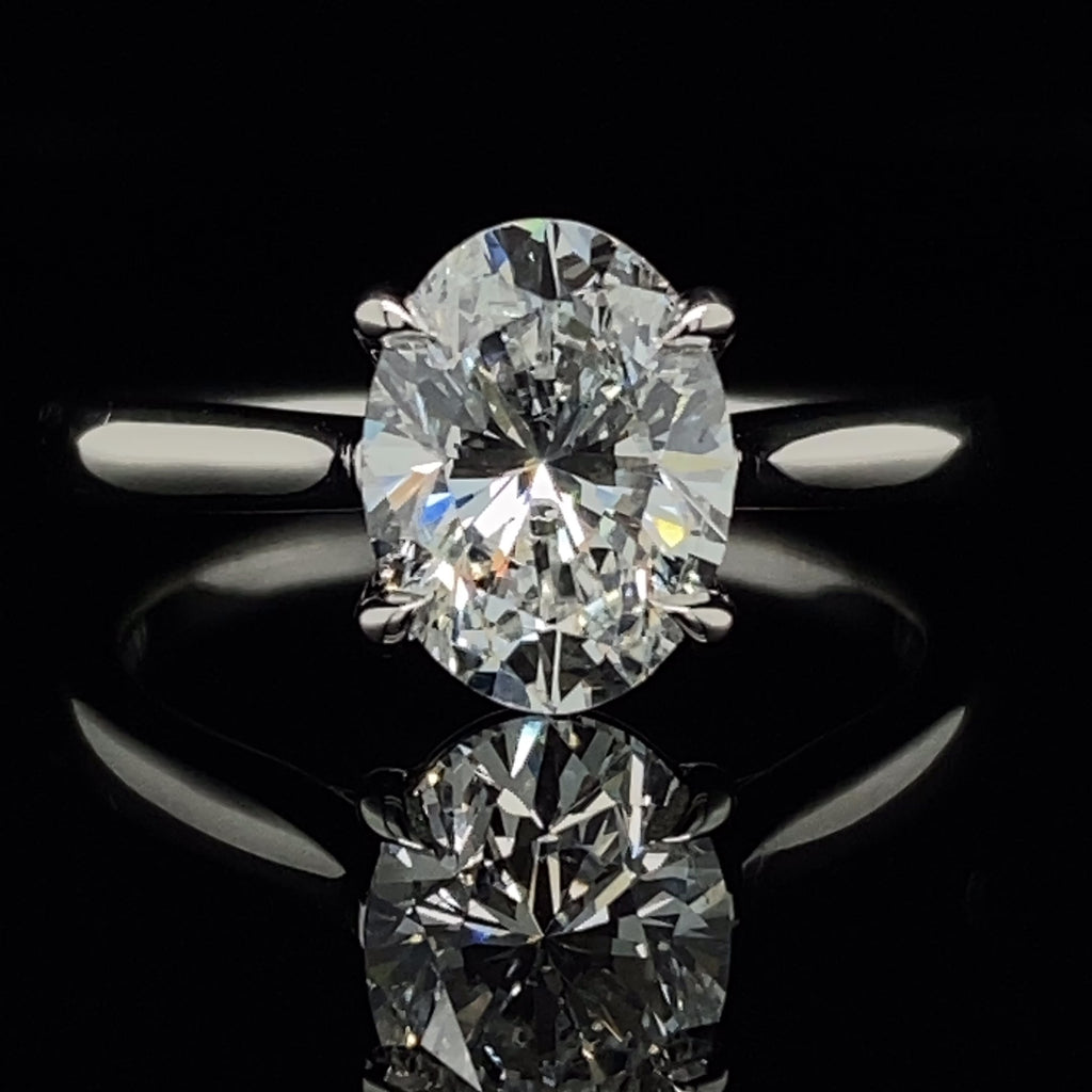 Ronan Campbell - 2.02ct Oval Brilliant E SI1 GIA Diamond Engagement Ring - DESIGNYARD, Dublin Ireland.
