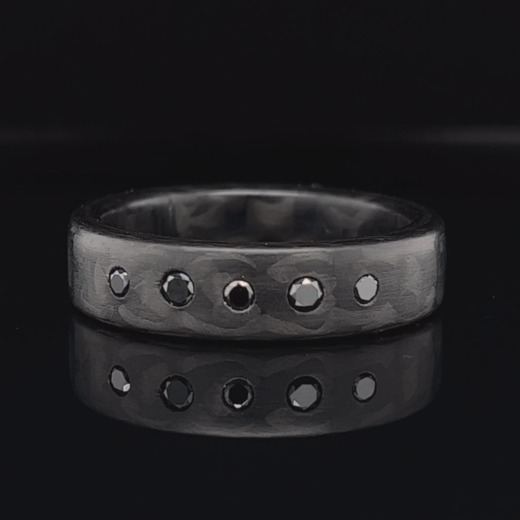 Anne Cohen C6 - Carbon Diamond Black Five Ring - DESIGNYARD, Dublin Ireland.