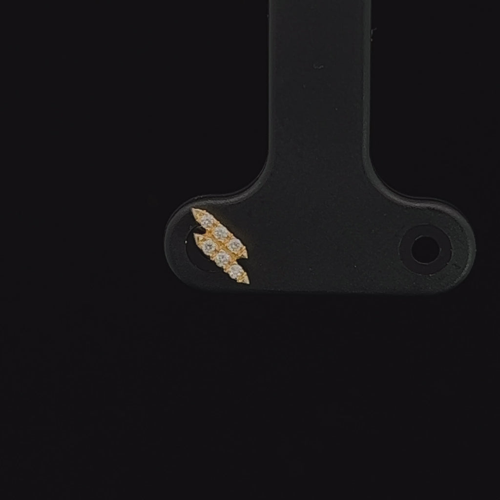 DesignYard - 18k Yellow Gold Pave Diamond Labret Stud Earring - DESIGNYARD, Dublin Ireland.