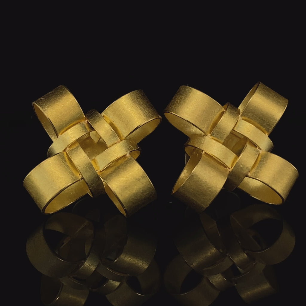 Sophia Epp - 22k Yellow Gold Large Knot Stud Earrings - DESIGNYARD, Dublin Ireland.