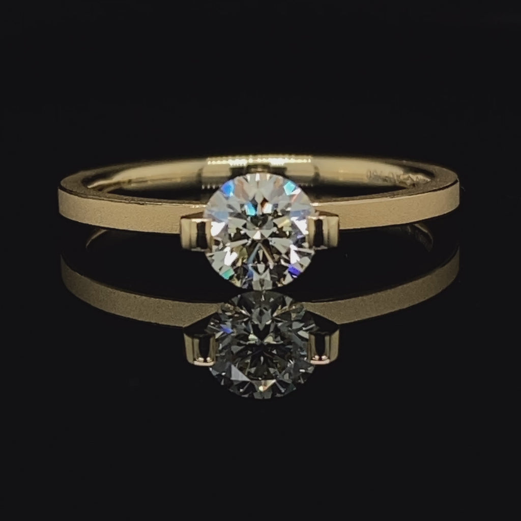 Niessing - 18k Yellow Gold Princess Engagement Ring - DESIGNYARD, Dublin Ireland.
