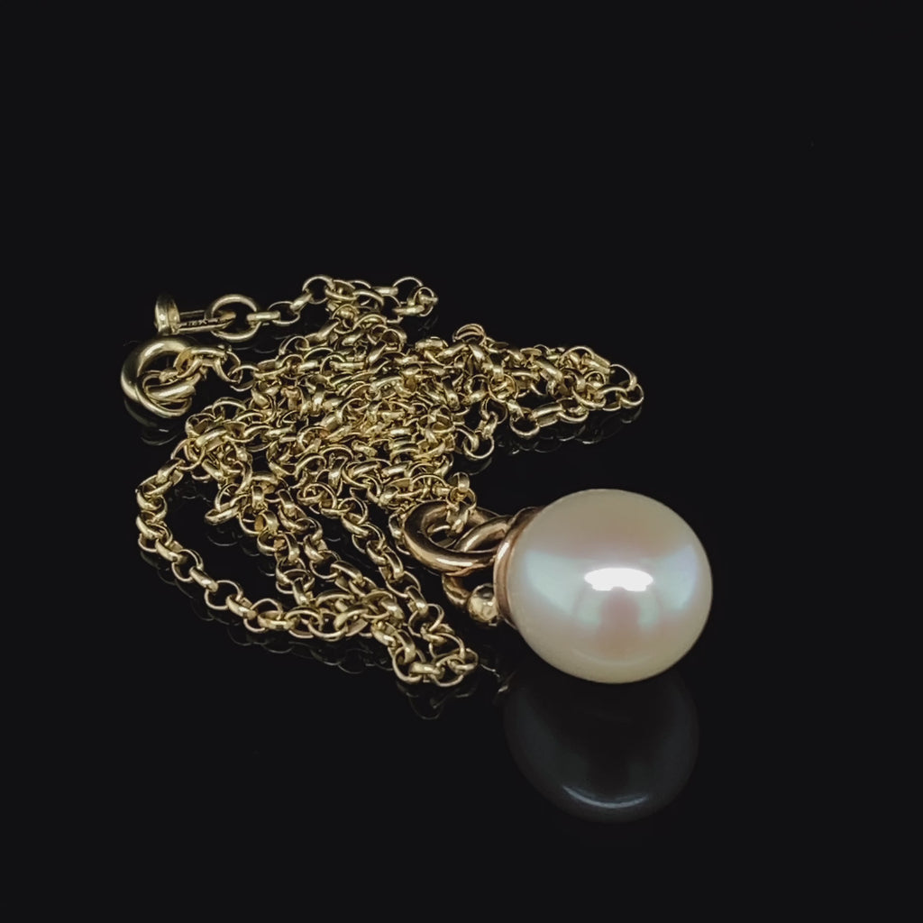 Cassie McCann - 9k Yellow Gold Pearl Athena Pendant - DESIGNYARD, Dublin Ireland.
