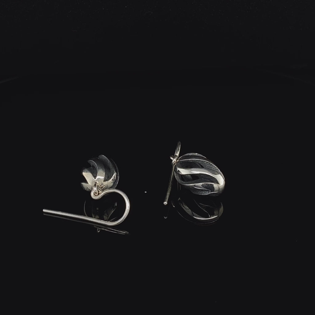 Sarah Herriot - Silver Oxidised Twist & Shout Earrings - DESIGNYARD, Dublin Ireland.