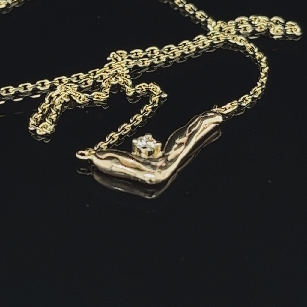 Neeltje Huddleston Slater - 14k Yellow Gold Diamond Branch Necklace - DESIGNYARD, Dublin Ireland.