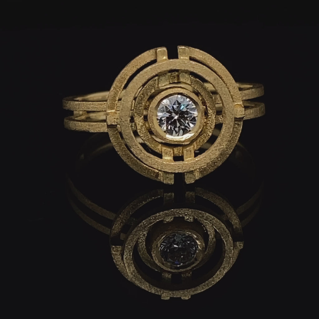 Shimell And Madden - 18k Yellow Gold Diamond Four Circle Ring - DESIGNYARD, Dublin Ireland.