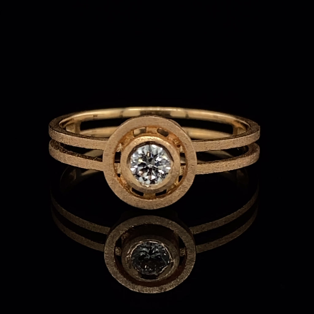 Shimell And Madden - 18k Rose Gold Diamond Mini Nova Ring - DESIGNYARD, Dublin Ireland.