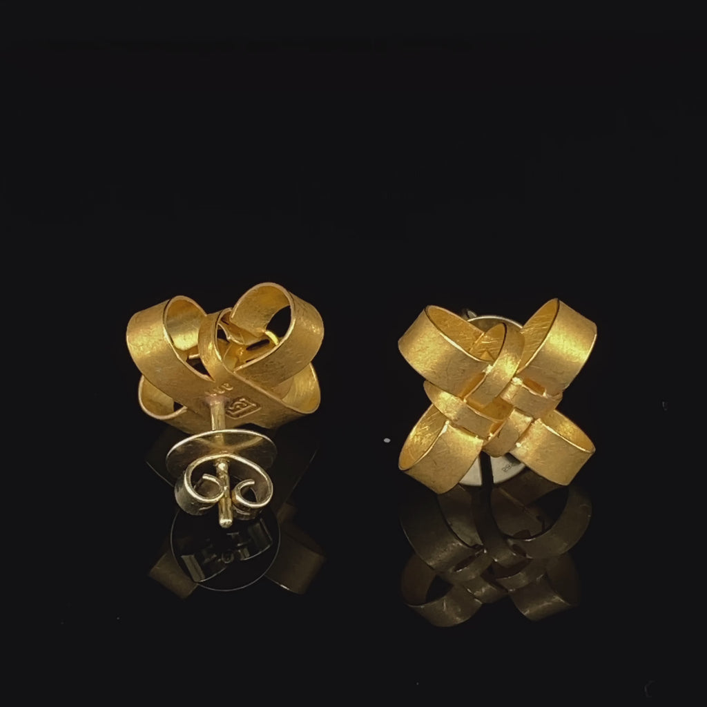 Sophia Epp - 22k Yellow Gold Small Knot Stud Earrings - DESIGNYARD, Dublin Ireland.