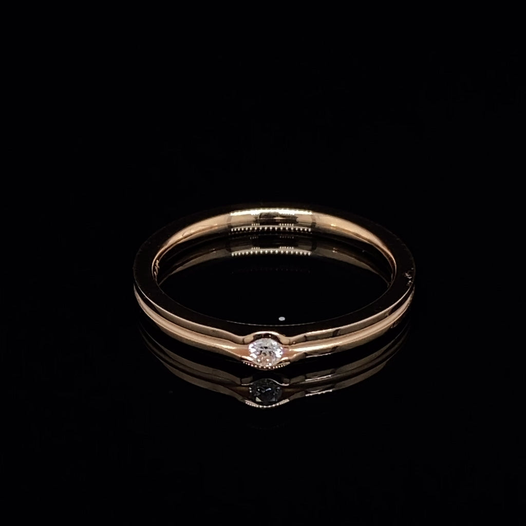 Meister - 18k Rose Gold Cognac Diamond Stacking Ring - DESIGNYARD, Dublin Ireland.