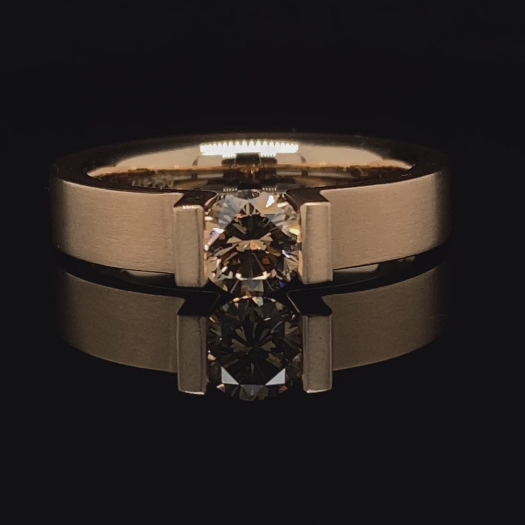 Niessing - 18k Classic Red Gold Spannring® HighEnd C Engagement Ring - DESIGNYARD, Dublin Ireland.