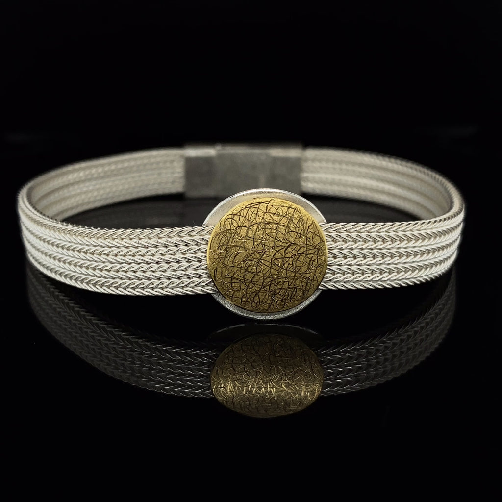 Manu - Sterling Silver 22k Yellow Gold Bi-Metal Foxchain Lagune Bracelet - DESIGNYARD, Dublin Ireland.