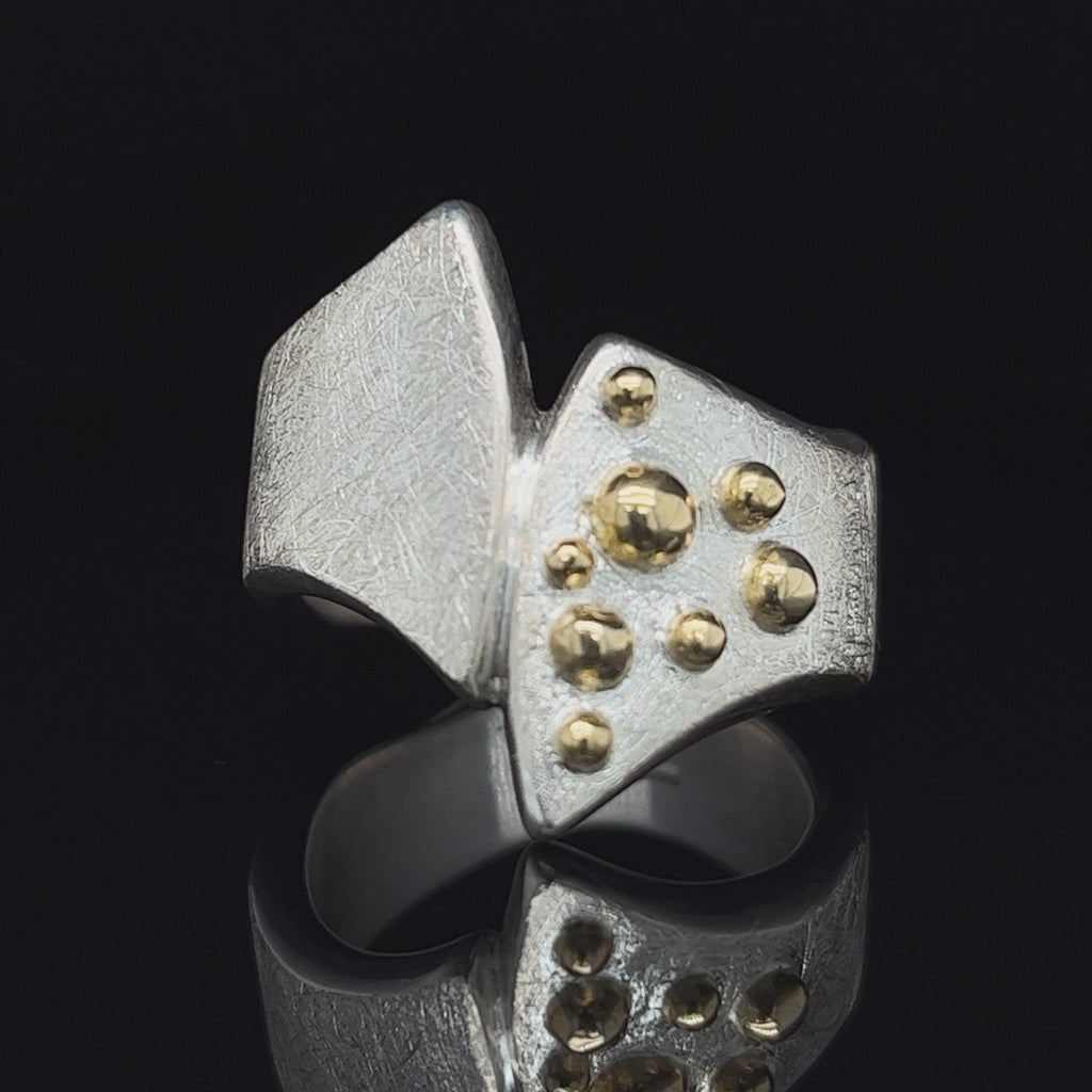 Cassie McCann - 18k Yellow Gold Sterling Silver Sea Fizz Ring - DESIGNYARD, Dublin Ireland.
