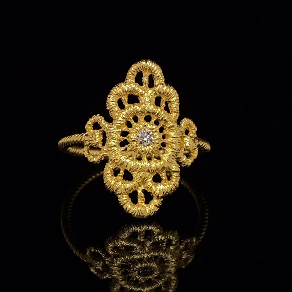 Brigitte Adolph - 18k Yellow Gold Mona Lisa Diamond Ring - DESIGNYARD, Dublin Ireland.