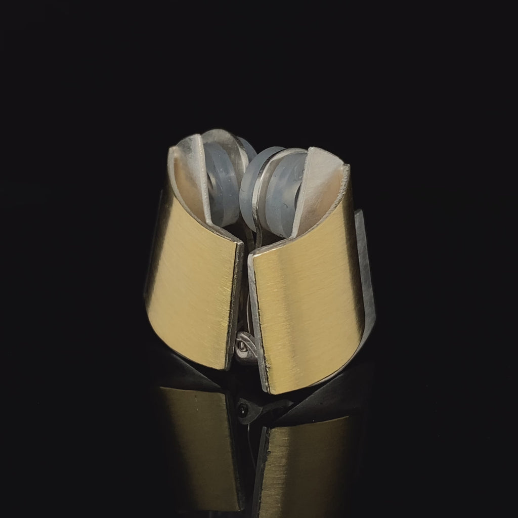 Manu - Sterling Silver 22k Yellow Gold Clip-on Earrings - DESIGNYARD, Dublin Ireland.