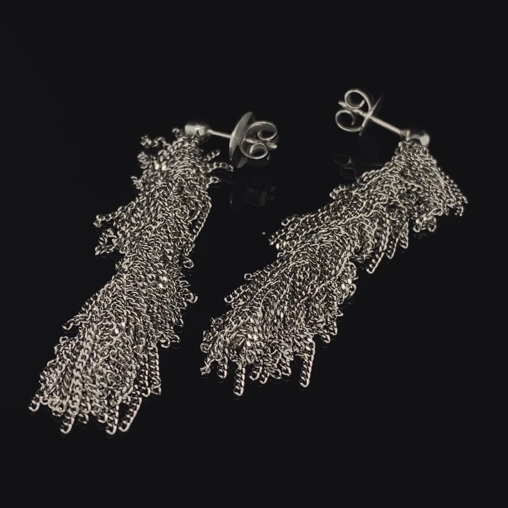 Claudia Milic - Sterling Silver Siara Long Earrings - DESIGNYARD, Dublin Ireland.