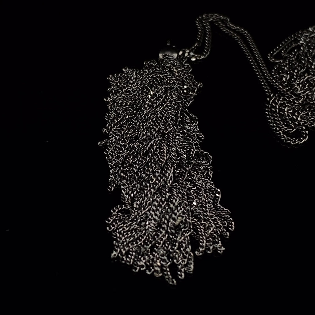 Claudia Milic - Sterling Silver Black Big Tassel Necklace - DESIGNYARD, Dublin Ireland.