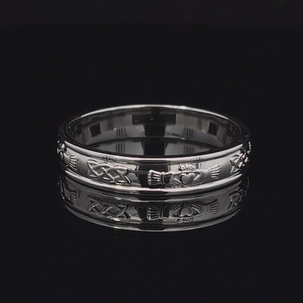 14k white gold claddagh mens wedding ring designyard jewellery gallery dublin ireland