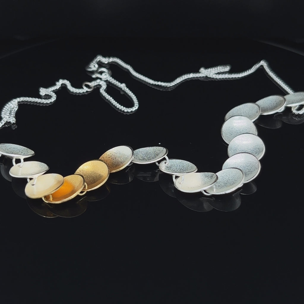 Kokkino - Electra Flowing Link Yellow Gold Plated Silver Necklace - DESIGNYARD, Dublin Ireland.