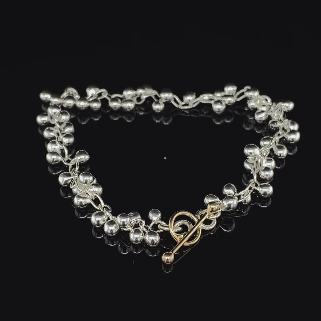 Neeltje Huddleston Slater - Fine Silver 14k Yellow Gold Beaded Bracelet - DESIGNYARD, Dublin Ireland.