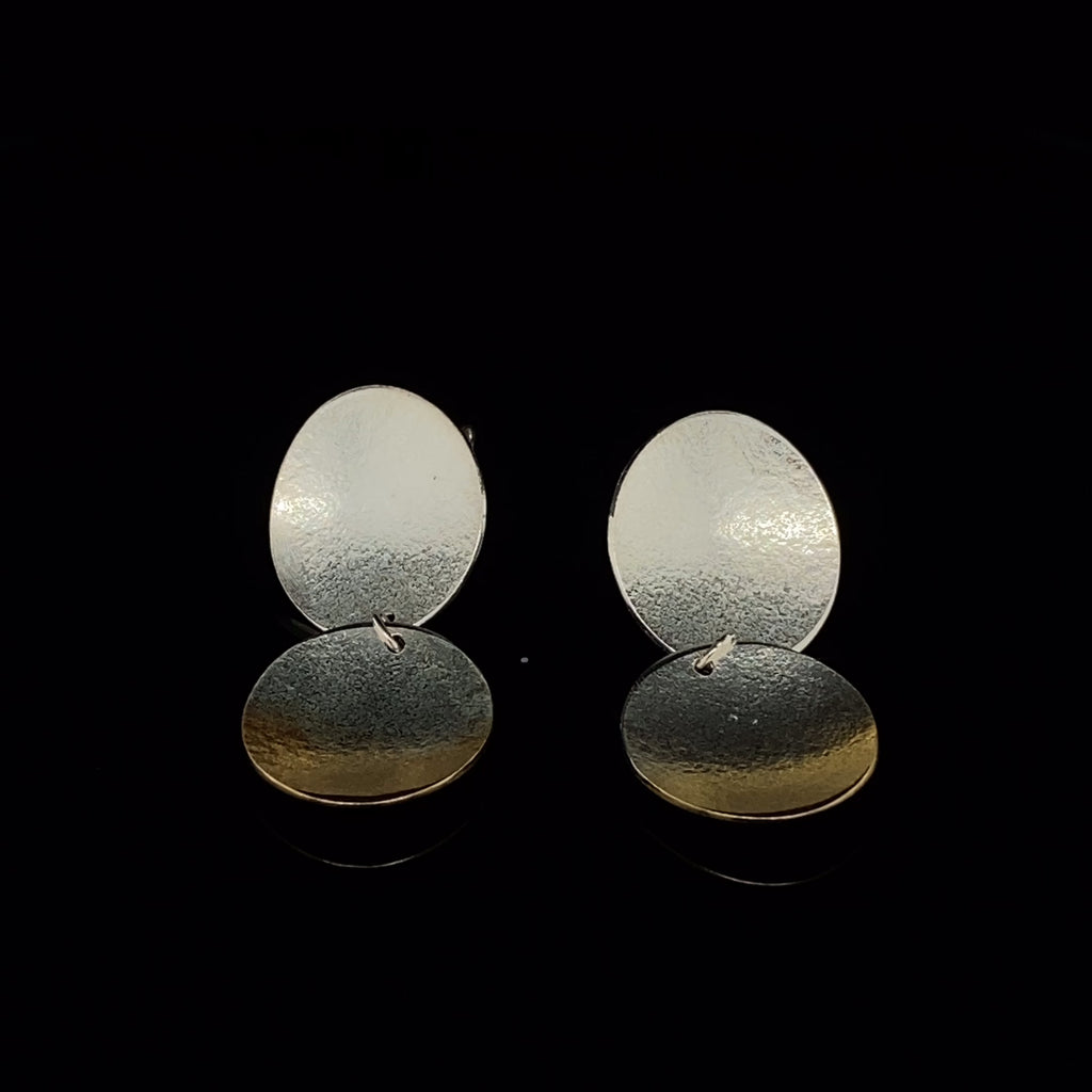 Kokkino - Electra Double Drop Yellow Gold Plated Silver Earrings - DESIGNYARD, Dublin Ireland.