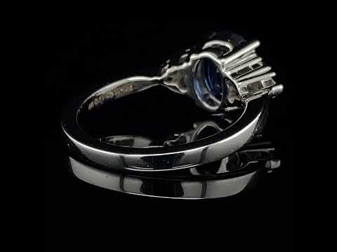 Video of 18k White Gold Blue Sapphire Diamond Engagement Ring. Available on DESIGNYARD.com and in our Jewellery Shop Dublin, Ireland. Free Worldwide Shipping with DHL.