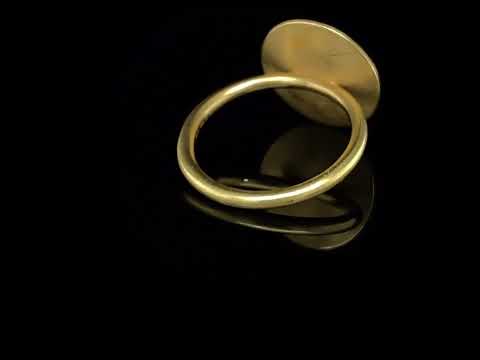 Video of Catherine Mannheim's Contemporary 18k Yellow Gold Lapis Lazuli Statement Ring available on DESIGNYARD.com and in store Dublin Ireland. Free Worldwide Shipping with DHL.