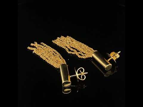 Video of Claudia Milic's Contemporary Sterling Silver Gold Shine Short Drop Earrings. Available on DESIGNYARD.com and in our jewelry shop Dublin, Ireland. Free Worldwide Shipping with DHL.