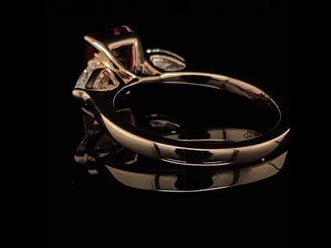 Video of 18k Rose Gold Pink Tourmaline Pear Diamond Engagement Ring. Available on DESIGNYARD.com and in our Jewellery Shop Dublin, Ireland. Free Worldwide Shipping with DHL.