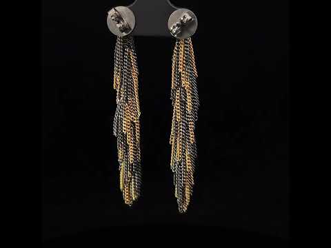 Video of Claudia Milic's Contemporary Silver Black Rhodium Gold Starlight Drop Earrings. Available on DESIGNYARD.com and in our jewellery shop Dublin, Ireland. Free Worldwide Shipping with DHL. 
