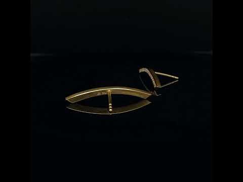 Video of Angela Hubel's Contemporary 18k Yellow Gold Diamond Curved Statement Earrings. Available on  DESIGNYARD.com No 1 for Contemporary Jewellery Dublin, Ireland. Free Worldwide Shipping with DHL.