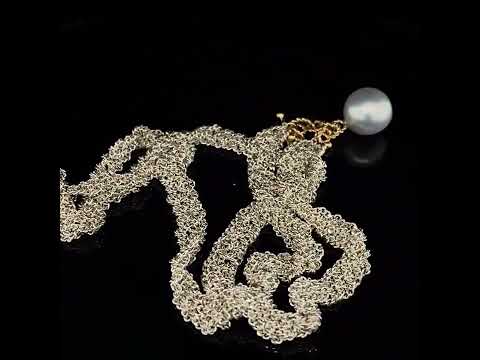 Video of Myriam Oude Vrielink's Sterling Silver 14k Yellow Gold Pearl Ribbon Necklace. Available on  DESIGNYARD.com and in our Contemporary Jewellery Shop Dublin, Ireland. #1 for Contemporary Jewellery.