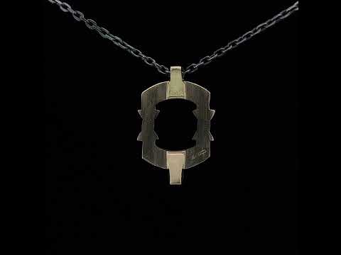 Video of Síne Vasquez's Contemporary 14k Yellow Gold Oxidised Silver Diamond Dwell Pendant. Available on DESIGNYARD.com and in our Jewellery Shop Dublin, Ireland. Free Worldwide Shipping with DHL.