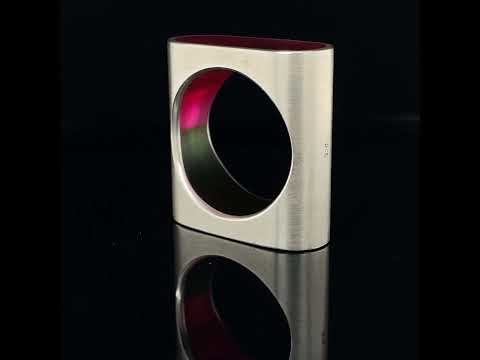 Video of Monika Jakubec's Sterling Silver Pink Green Resin Capsule Statement Ring. Available on DESIGNYARD.com and in our Contemporary Jewellery Shop Dublin, Ireland. Free Worldwide Shipping with DHL.