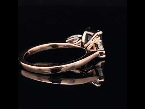 Video of 18k Rose Gold Blue Sapphire Pear Diamond Engagement Ring. Available on DESIGNYARD.com and in our Contemporary Jewellery Shop Dublin, Ireland. Free Worldwide Shipping with DHL.