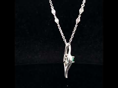Video of 18k White Gold Emerald Diamond Necklace. Available on DESIGNYARD.com and in our Jewellery Shop Dublin, Ireland. Free Worldwide Shipping with DHL.