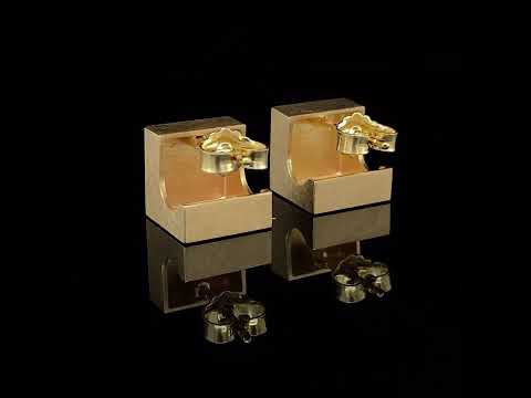 Video of Cardillac's Contemporary 14k Yellow Gold Cubed Statement Earrings. Available on DESIGNYARD.com and in our Jewellery Shop Dublin, Ireland. Free Worldwide Shipping with DHL.