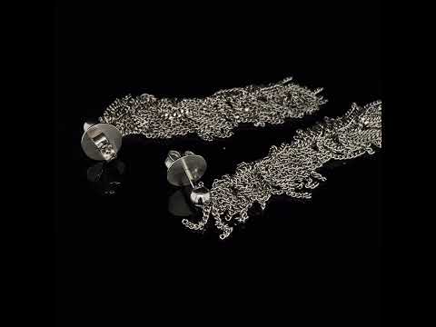 Video of Claudia Milic's Contemporary Sterling Silver Siara Long Drop Earrings. Available on DESIGNYARD.com and in our Jewelry Store Dublin, Ireland. Free Worldwide Shipping with DHL.