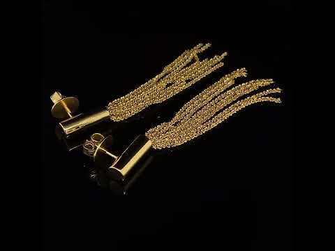 Video of Claudia Milic's Contemporary Sterling Silver Gold Shine Drop Earrings. Available on DESIGNYARD.com and in our jewelry store Dublin, Ireland. Free Worldwide Shipping with DHL.
