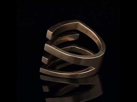 Video of Angela Hubel's Contemporary 18k Rose Gold Zebra statement Ring. Available on DESIGNYARD.com and in our Jewelry Shop Dublin, Ireland. Free Worldwide Shipping with DHL.