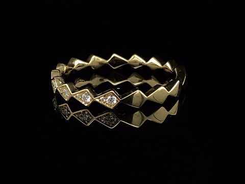 Andrew Geoghegan 18k Yellow Gold Costeira Diamond Wedding Ring