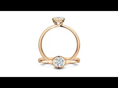 Andrew Geoghegan 18k Rose Gold Diamond Gabriel Engagement Ring